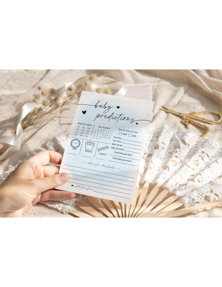 Tarjetas de Predicciones para Bebés Impresiones de Tu Evento - 50 Unidades
