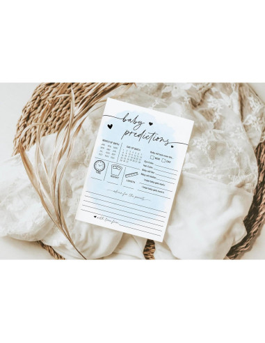 Tarjetas de Predicciones para Bebés Impresiones de Tu Evento - 50 Unidades