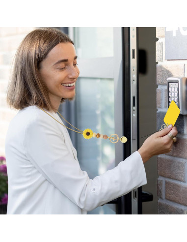 Lanyard Retráctil Obookey Girasol con Porta Credencial