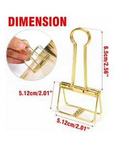 Set de 12 Clips de Sujeción Dorados BuleVina 5.1 cm 2