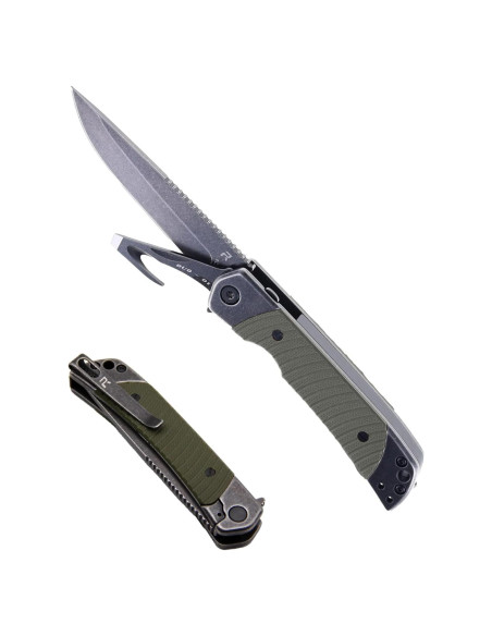 Cuchillo Plegable REVO Duo Drop Point Verde 20.64 cm