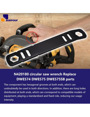 Llave de sierra circular SURPOUF N420180 60V 14cm Hexagonal