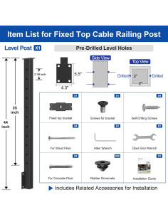 Poste de Montaje Lateral BLIKA 91 cm Acero Inoxidable Negro 2