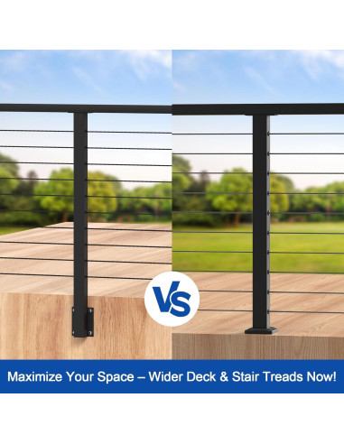 Poste de Montaje Lateral BLIKA 91 cm Acero Inoxidable Negro