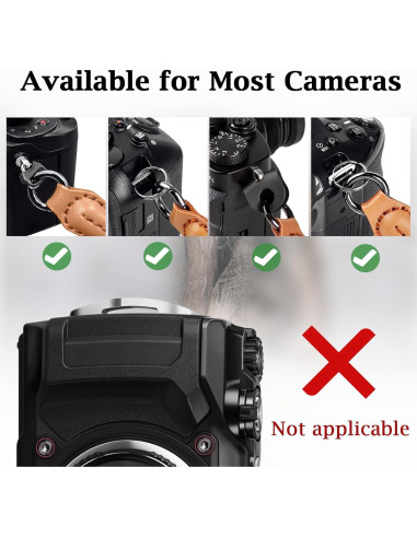 Correa de muñeca para cámara VOVMOEYA - Negro, 21 cm ajustable