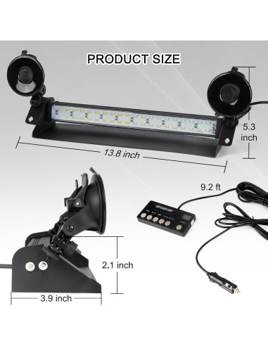 Barra de Luz Estroboscópica LED 80 LEDs 35.56 cm Amber/Blanco
