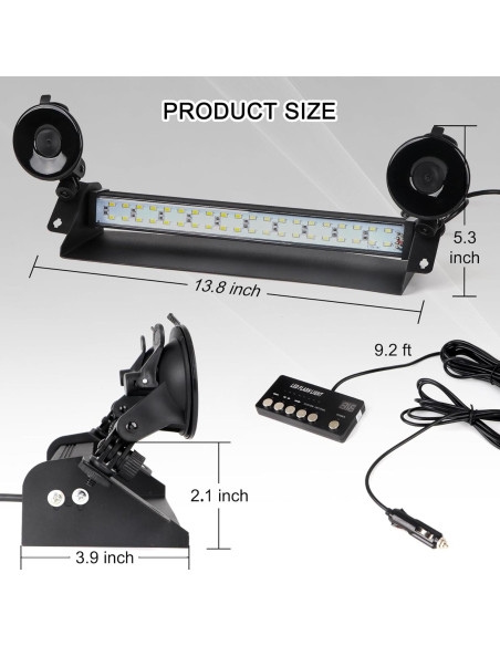 Barra de Luz Estroboscópica LED 80 LEDs 35.56 cm Amber/Blanco