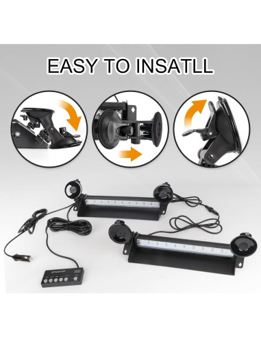 Barra de Luz Estroboscópica LED 80 LEDs 35.56 cm Amber/Blanco