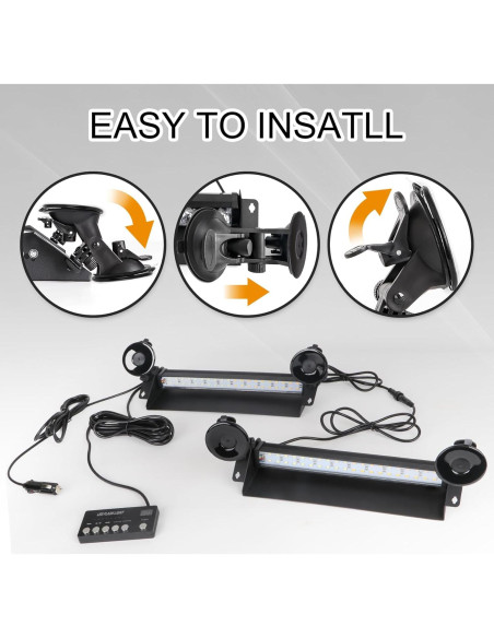 Barra de Luz Estroboscópica LED 80 LEDs 35.56 cm Amber/Blanco