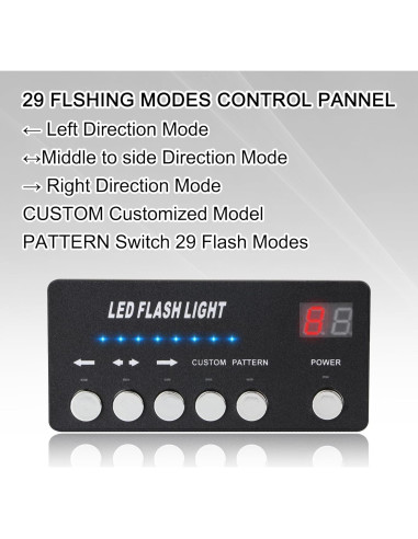 Barra de Luz Estroboscópica LED 80 LEDs 35.56 cm Amber/Blanco