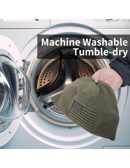 Gorro Táctico de Forro Polar Grid con Bandera Americana - Oliva