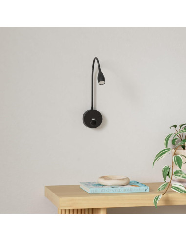 Luz de Lectura LED Rayefo Regulable con Cargador USB Negro