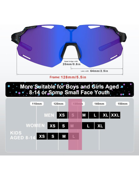 Gafas de Sol Polarizadas para Niños TR90 UV400 - Negroazul