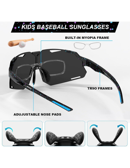 Gafas de Sol Polarizadas para Niños TR90 UV400 - Negroazul