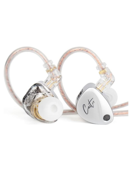 Auriculares KZ Castor con Cable 2DD HiFi Ajustables Plata