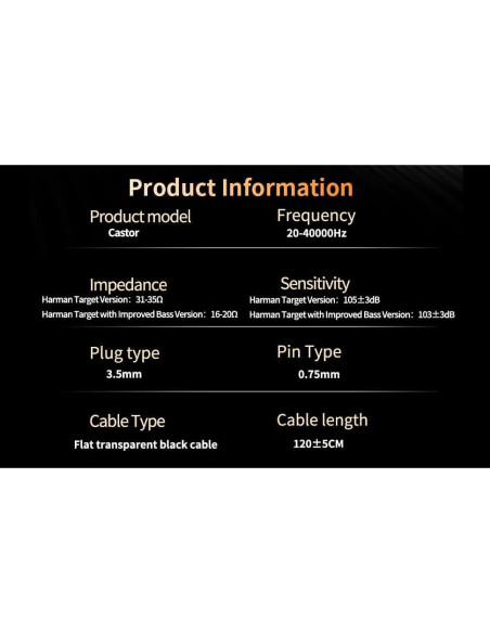 Auriculares KZ Castor con Cable 2DD HiFi Ajustables Plata