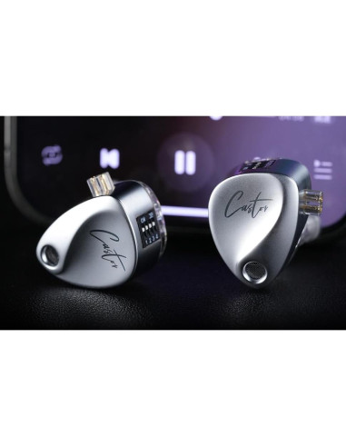 Auriculares KZ Castor con Cable 2DD HiFi Ajustables Plata