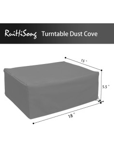 Cubierta de Polvo para Tocadiscos RuiHiSong 46.2x38.1cm Gris - Paquete de 2 2