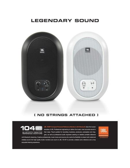 Monitores de Referencia JBL 104-BT Bluetooth 60W Negro (Par Renovados)