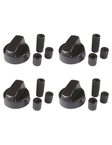 Paquete de 4 Perillas de Control 4YourHome Negras 42mm