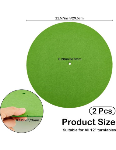 Almohadillas de Fieltro para Giradiscos CRASPIRE 29.5 cm 2 Pcs