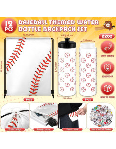 Set 12 Botellas de Agua Funnymoom 591 ml con Mochilas y Stickers 2