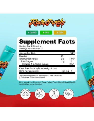 Bebida Relajante Kava Punch - Paquete 12 Bolsitas 68g