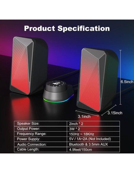 Altavoces de Computadora 2.0 Soulion C30 USB y AUX Negro