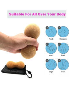 Bola de Masaje de Cacahuete de Corcho Rreadean 13.9cm Alivio Muscular 2