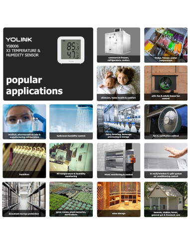 Sensor de Temperatura y Humedad YoLink X3 - Sin Hub, 100g