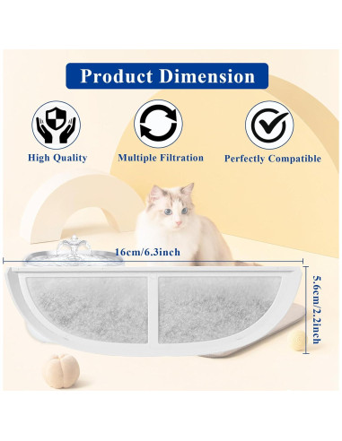 10 Filtros de Reemplazo Vofiiln para Fuente de Agua Mascotas