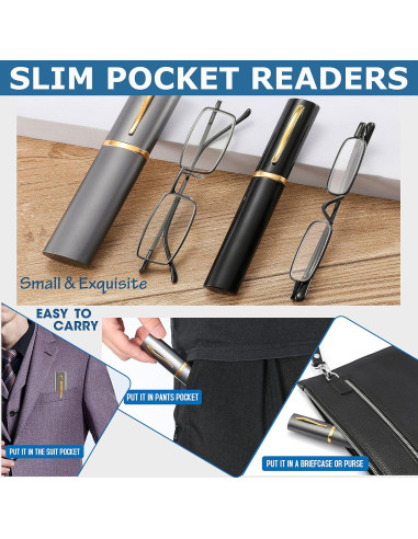 Gafas de Lectura Portátiles TOUK Anti Luz Azul 2 Pares