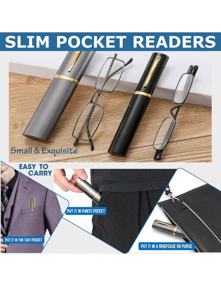 Gafas de Lectura Portátiles TOUK Anti Luz Azul 2 Pares