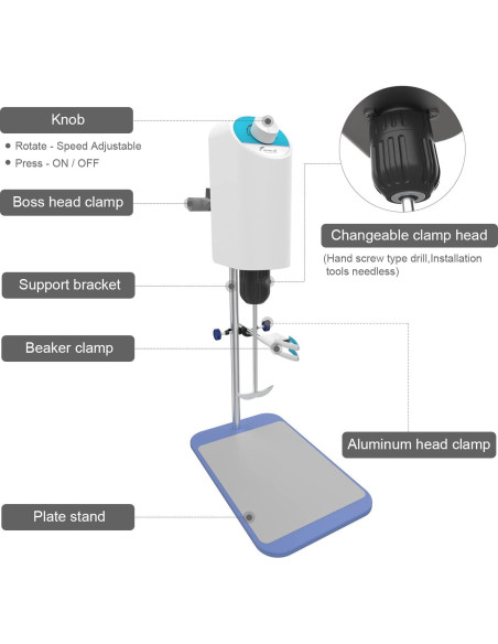 Mezclador de Varilla Eléctrico JOANLAB JLOS-10L 10L 100-2000RPM