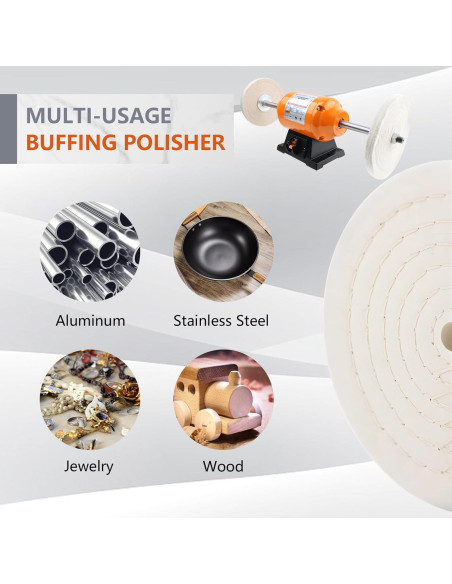 Pulidora de Banco T TOOLSPACE 8" para Metal y Joyería