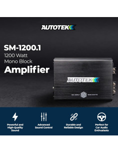 Amplificador de Audio Autotek SM-1200.1 1200W Mono Clase D 2