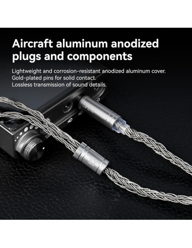 Cable IEM KBEAR ST24 Plus 2m 16 Núcleos Cobre Plateado 2PIN-3.5mm