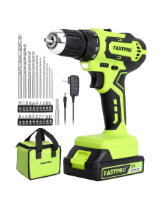 Taladro Inalámbrico FASTPRO 20V con Batería 1.5Ah y Accesorios
