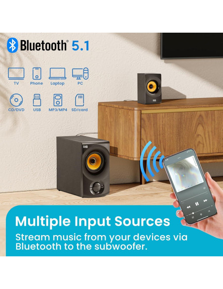 Sistema de Altavoces Bluetooth 2.1 Goldwood AA2170 350W