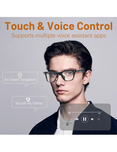 Gafas Inteligentes Bluetooth QJF-E13 C Anti Luz Azul Unisex