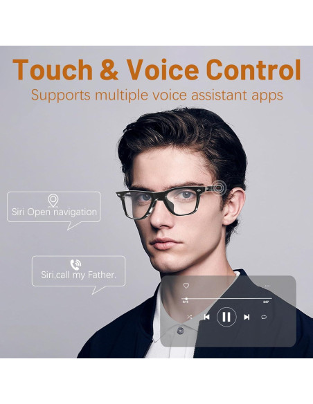 Gafas Inteligentes Bluetooth QJF-E13 C Anti Luz Azul Unisex