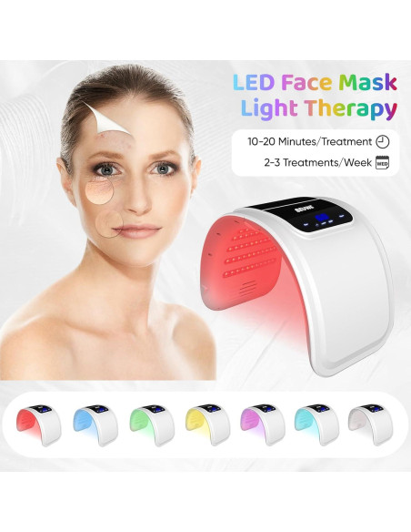 Máscara de Luz LED Terapia Roja y Azul Beimei BM-008 19x26cm