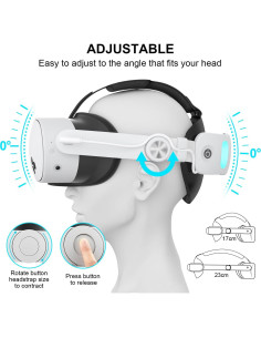 Correa de cabeza RGEEK con batería 6000mAh para Meta Quest 3S 2