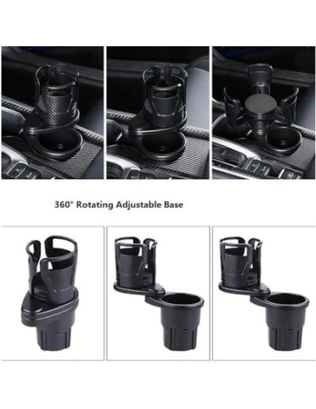 Soporte para Tazas 2 en 1 Genérico Ajustable 360 Negro Soporte para Tazas 2 en 1 Genérico Ajustable 360 Negro