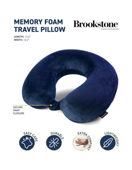 Almohada de Viaje Brookstone Espuma Viscoelástica Azul