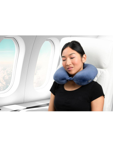 Almohada de Viaje Brookstone Espuma Viscoelástica Azul