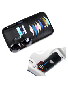 Organizador de Visera para Coche Dawfall - Multi-función Negro