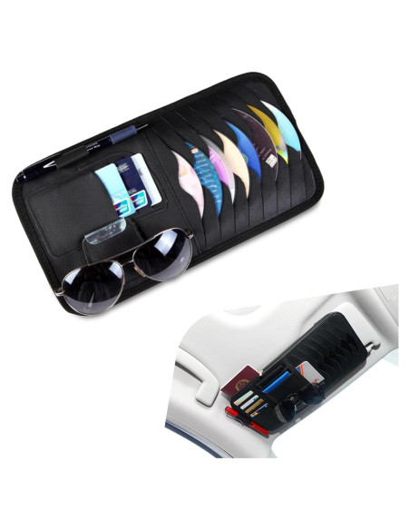 Organizador de Visera para Coche Dawfall - Multi-función Negro