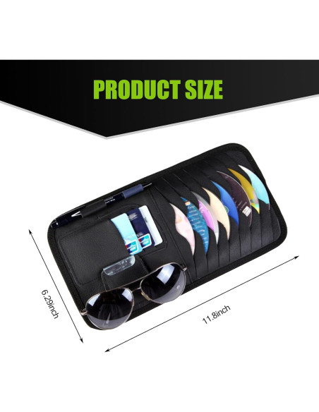 Organizador de Visera para Coche Dawfall - Multi-función Negro