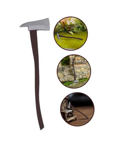 Hacha Miniatura de Metal TOYANDONA con Taburete de Madera